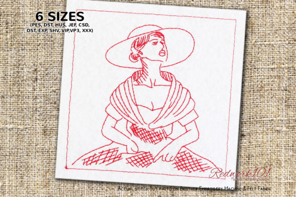 1940s Fashionable Girl Review: Redwork for Modern Makers