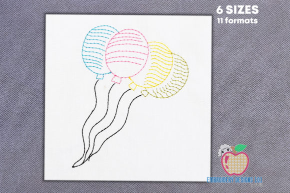 A Designer's Review of the Bunch of Colorful Balloons Embroidery