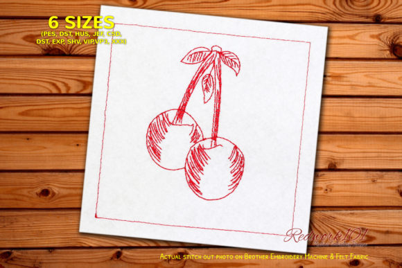 Dark Sweet Cherries: A Perfect Embroidered Gift Design