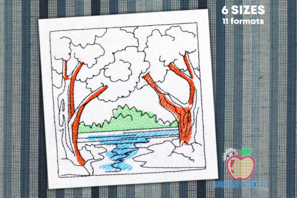 Flowing River in Forest Embroidery Design Review