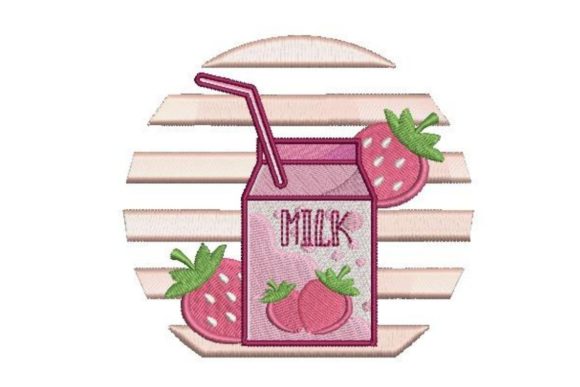 Kawaii Strawberry Milkshake: A Sweet Summer Embroidery Joy