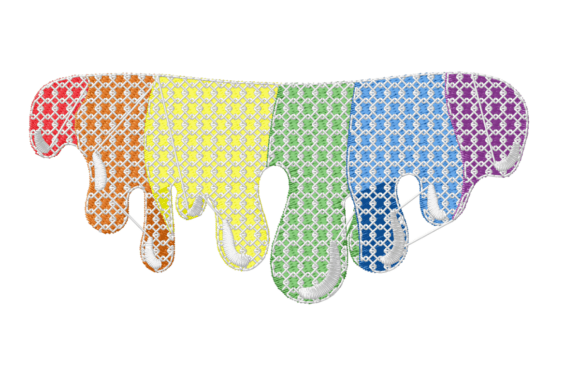 Rainbow Glitter Drip Overlay: A Colorful Embroidered Gift Essential
