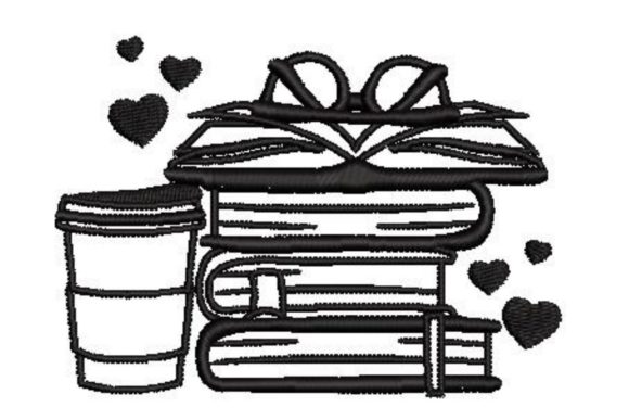 Stack of Books and Coffee: A Cozy Holiday Embroidery Gem